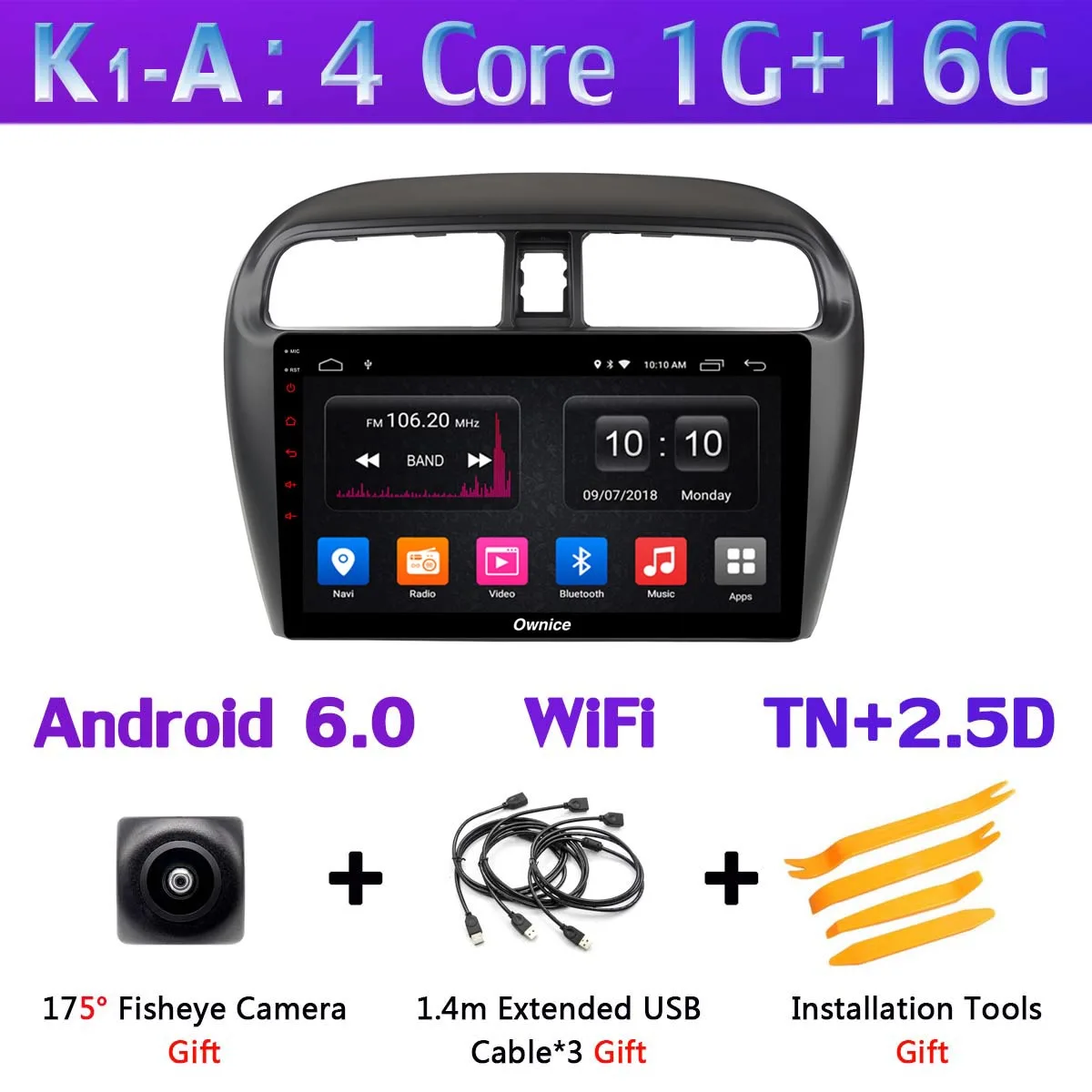 K1-A 360 ° AHD DVR камера 4GSIM wifi Android 9,0 8Core 4+ 64G SPDIF DSP CarPlay gps радио для Mitsubishi Mirage Attrage GT G46 2012 - Цвет: K1-A