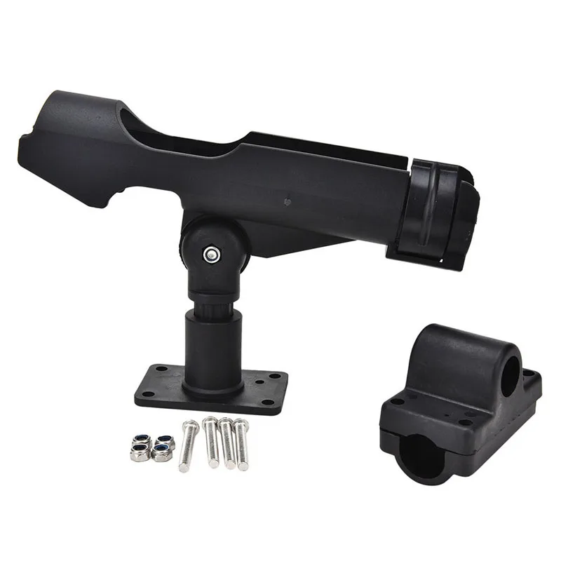 

Adjustable Side Rail Mount Kayak Boat Fishing Pole Rod Holder Tackle Kit Black Y4UB