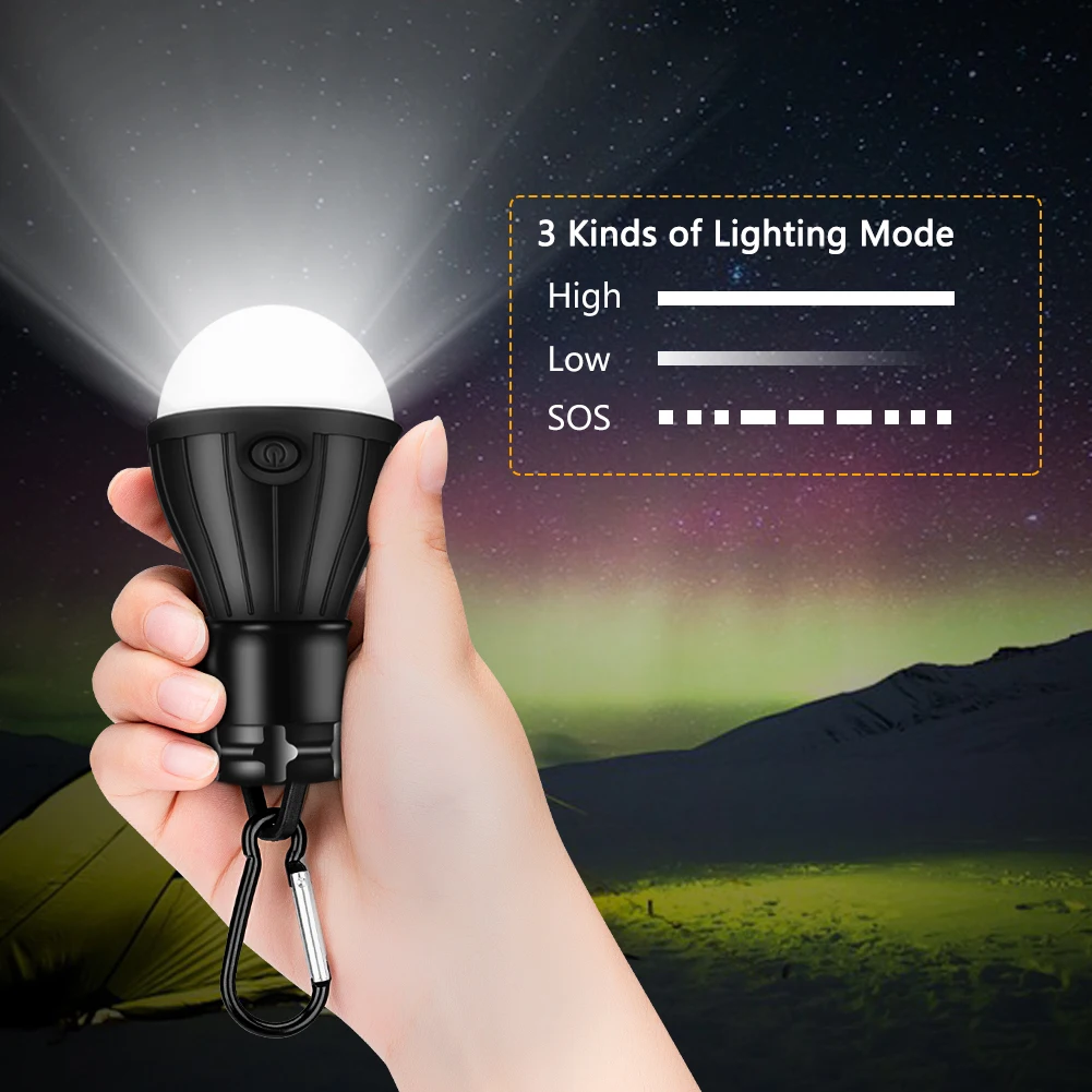 Портативный мини-фонарь для кемпинга палатки 3 светодиодных лампы аварийная