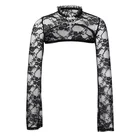Женский кружевной короткий пиджак в стиле стимпанк, винтажный Свитшот болеро с расклешенными рукавами, готический элегантный уличный Топ для вечеринки
