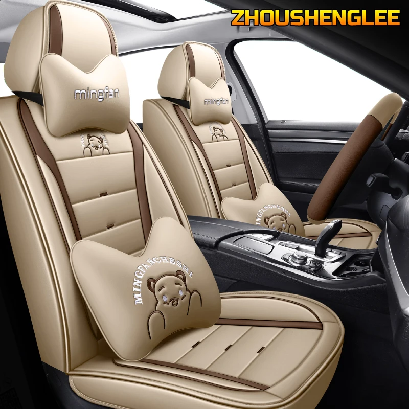 

ZHOUSHENGLEE Leather car seat cover For renault captur duster logan fluence 2013 kadjar megane laguna auto accessories car seats