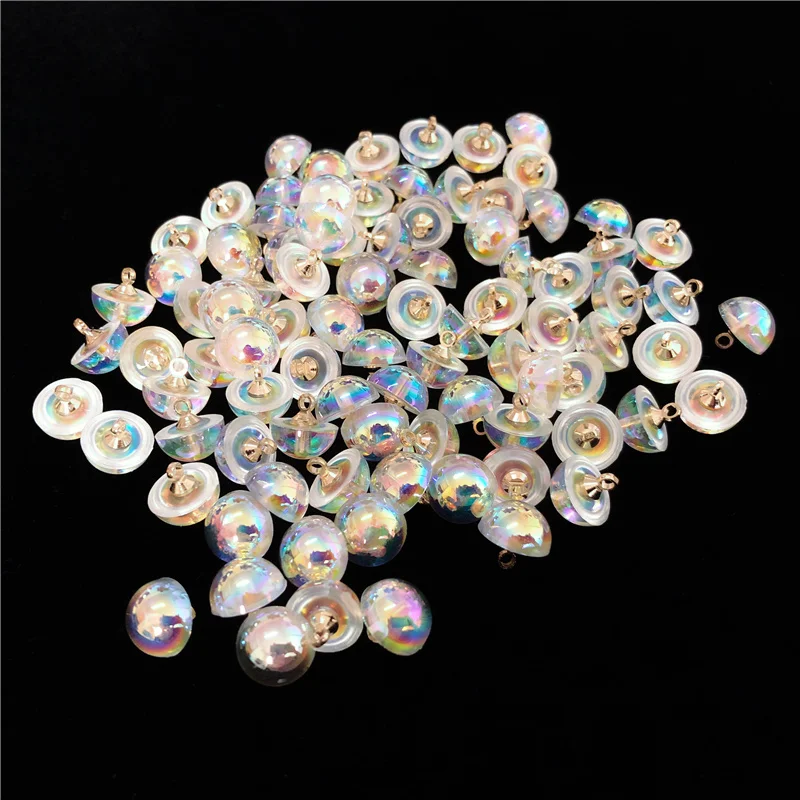 10 шт./лот мм жемчужный хвостовик Кнопка прозрачный цвет круглый гриб швейные