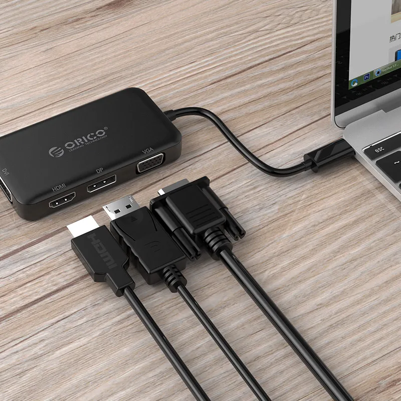 Hd-видеоинтерфейс Тип с разъемами типа C и HDMI/VGA/DP/DVI Многофункциональный