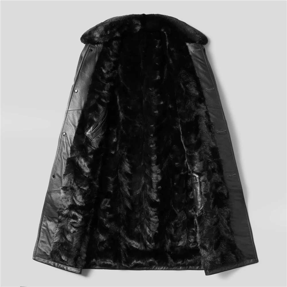 Роскошный норковый воротник черный мех норки с подкладкой из козьей кожи