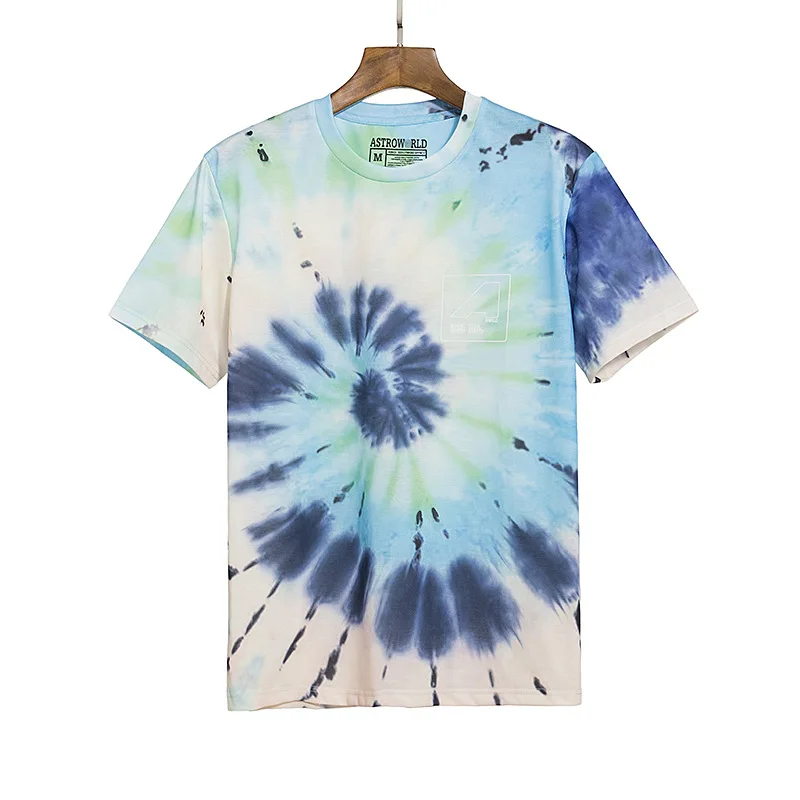 

Новые мужские Роскошные футболки Tie-dye, Трэвис, Scot, Astroworld, футболка, хип-хоп, скейтборд, уличные хлопковые футболки, футболка, топ Kenye #078