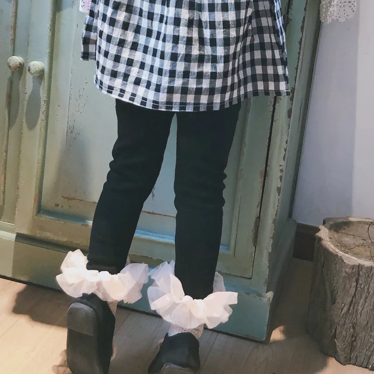 Весенне-осенние милые кружевные лоскутные леггинсы для девочек от 1 до 6 лет