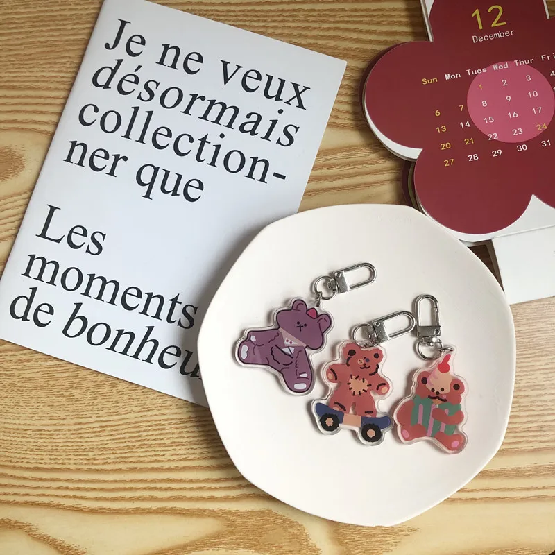 Милый медведь очаровательный аксессуар для сумок Мультяшные брелоки девочек