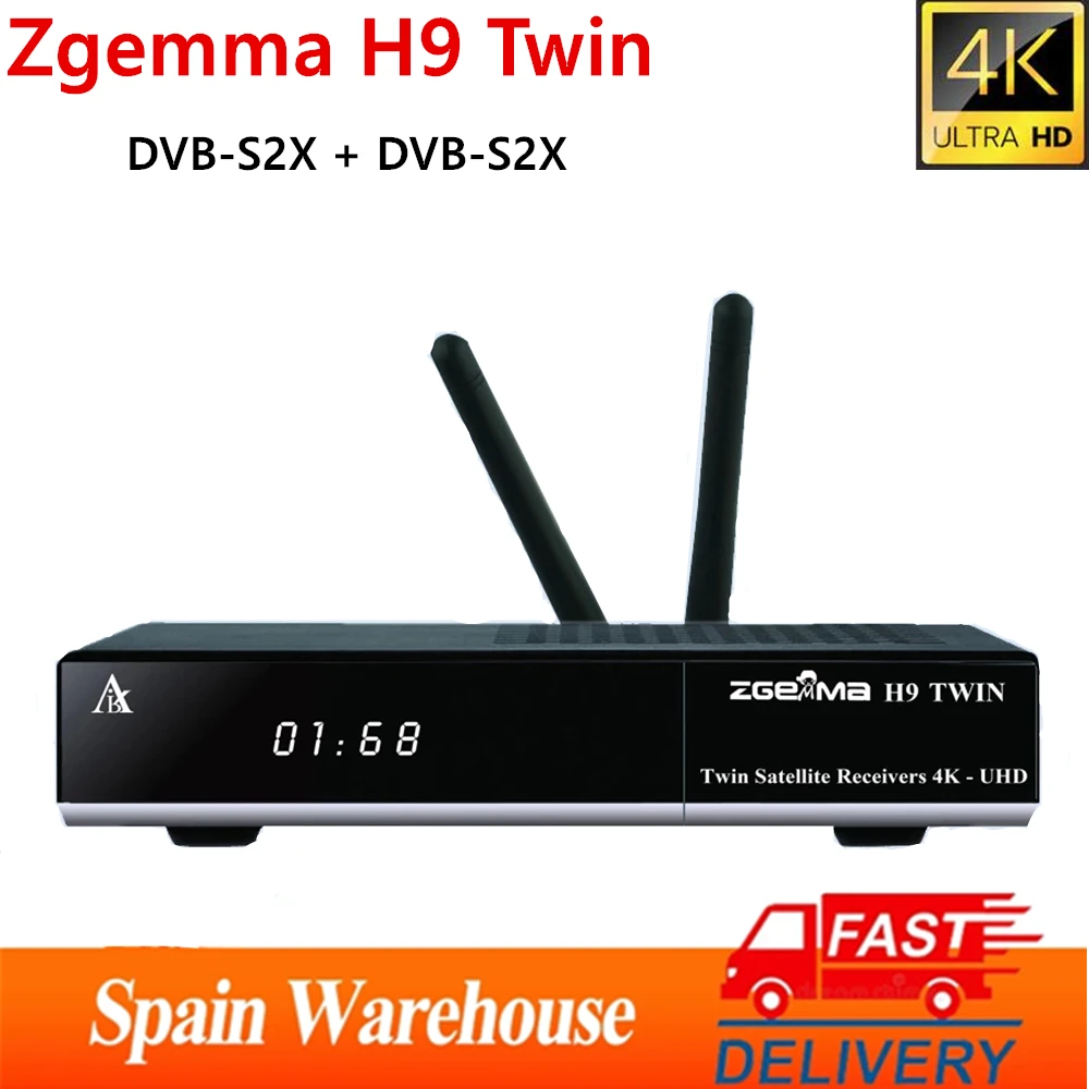 Kaufen Zgemma 4K UHD Satellite TV Empfänger Twin DVB S2X Multi-stream Tuner CA + Twin CI Plus Zgemma H9 Twin Nizza Media Linux Decoder