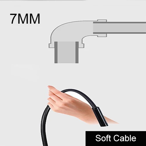 7mm soft cable 7/5. 5 мм объектив эндоскоп USB Гибкая Змея водонепроницаемый HD инспекционная Труба Камера бороскоп эндоскоп для Android телефон ПК автомобили - Цвет: 7mm soft cable