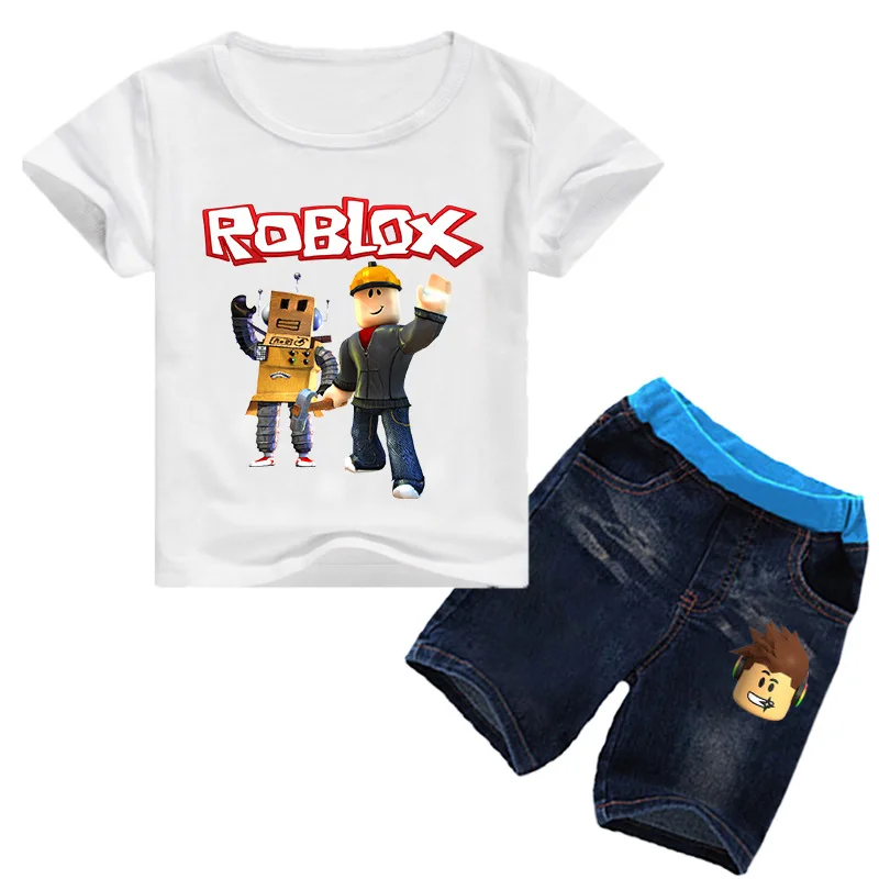 

Kids Roboxing clothing Toddler boys 2021 summer tshirt +short pant Anime Pattern 2pcs set Christmas Gift fashion Clothes sets