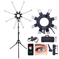 fosoto 150w 8 tubes star light led professional lamp ring light with usb port app control tripod for phone photography youtube