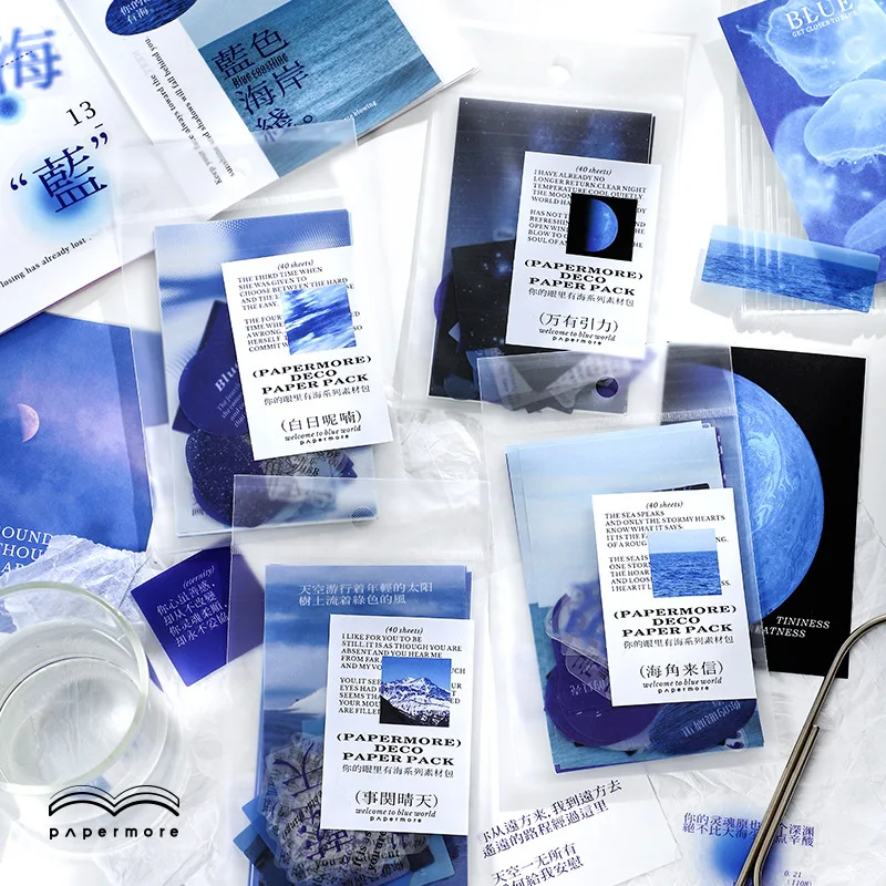 

40pcs/lot Memo Pads Sticky Notes You have the sea series in your eyes Junk Journal Scrapbooking Stickers Office