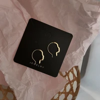 vintage hoop earrings piercing for women abstract art face metal punk charm jewelry 2022 hyperbole cute accessories wholesale