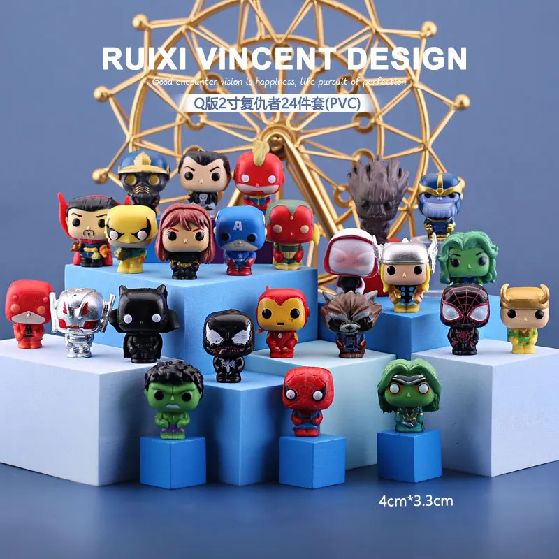 Экшн-фигурка из ПВХ Мстители Marvel Человек-паук Капитан Америка Халк Грут Локи