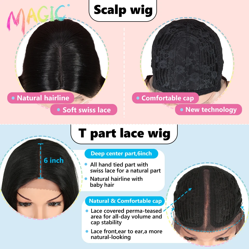 Волшебные синтетические кружевные парики прямые длинные волосы для чернокожих