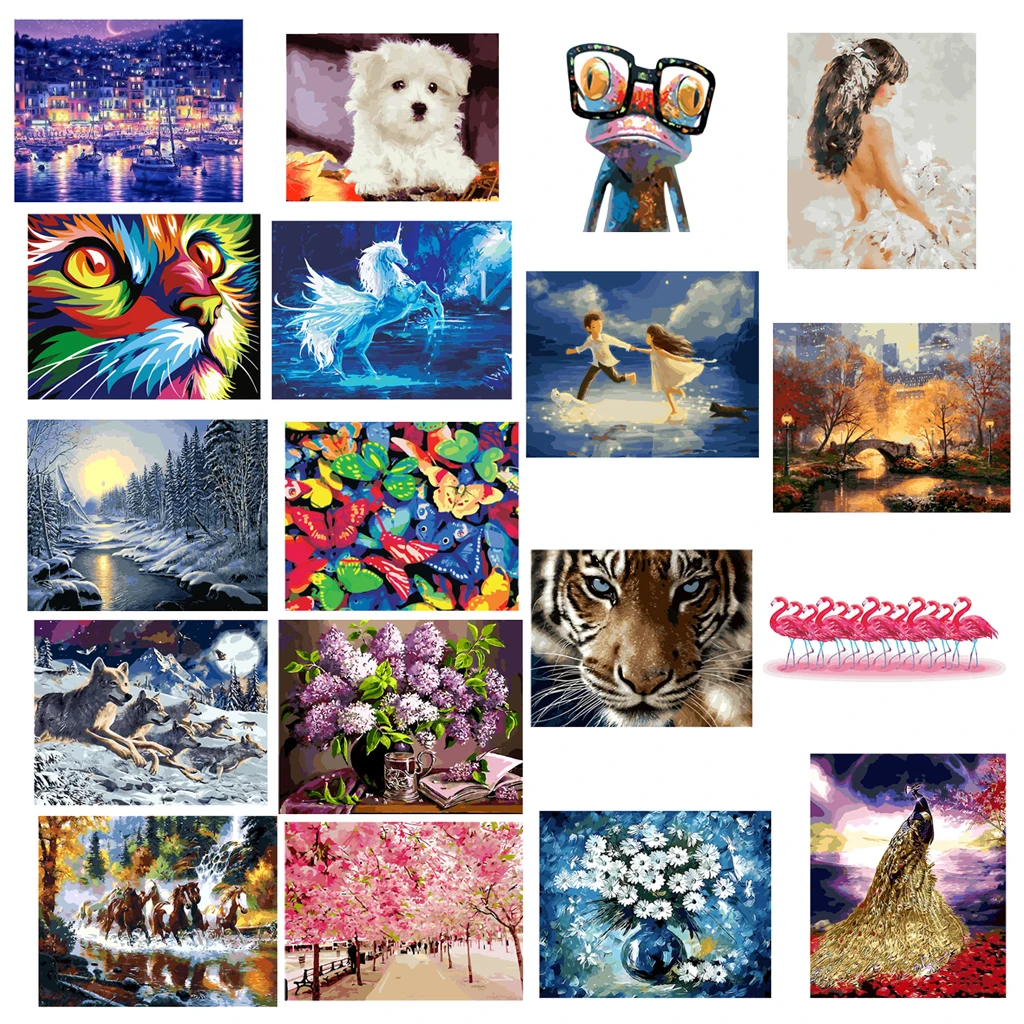 Бескаркасные 16x20 дюймов краски по номерам набор с кистями и краской s дома гостиной настенные декоративные