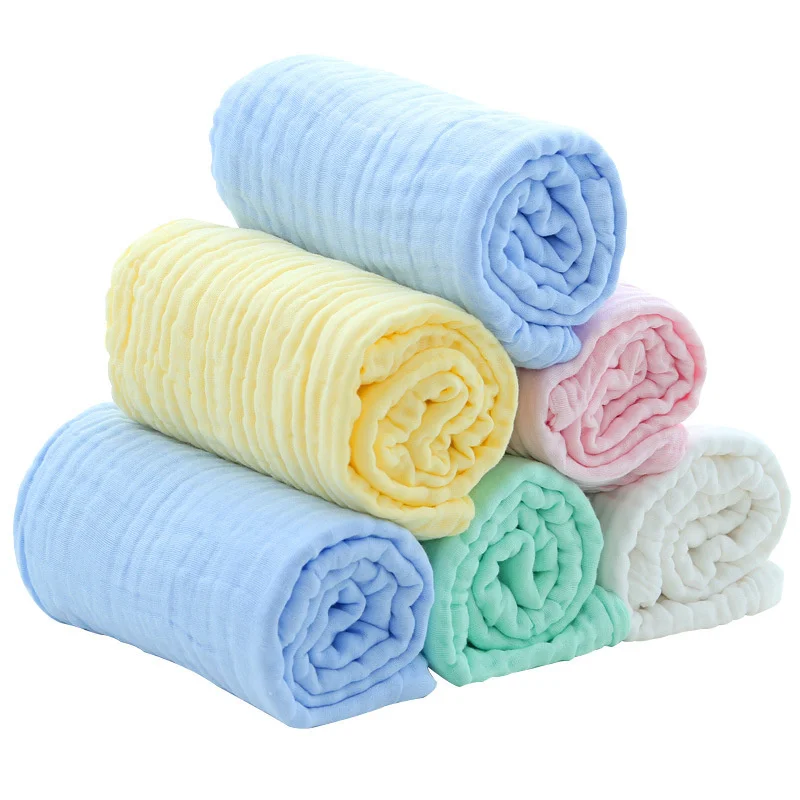 

6 Layers Cotton Muslin Baby Blanket Colorful Swaddle Wrap Blanket For Infant Kids Babies Bed Cover Couverture Bebe Emmaillotage
