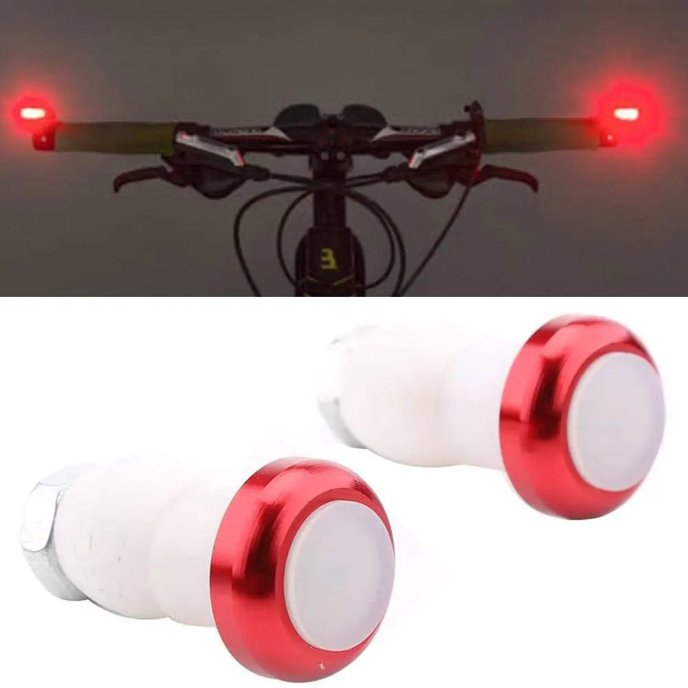 

2 Stks/Set Batterij Aangedreven Fiets Stuur Light Bike Signaal Lamp Fietsen Led Bar End Pluggen Indicator Veiligheid Verlichting