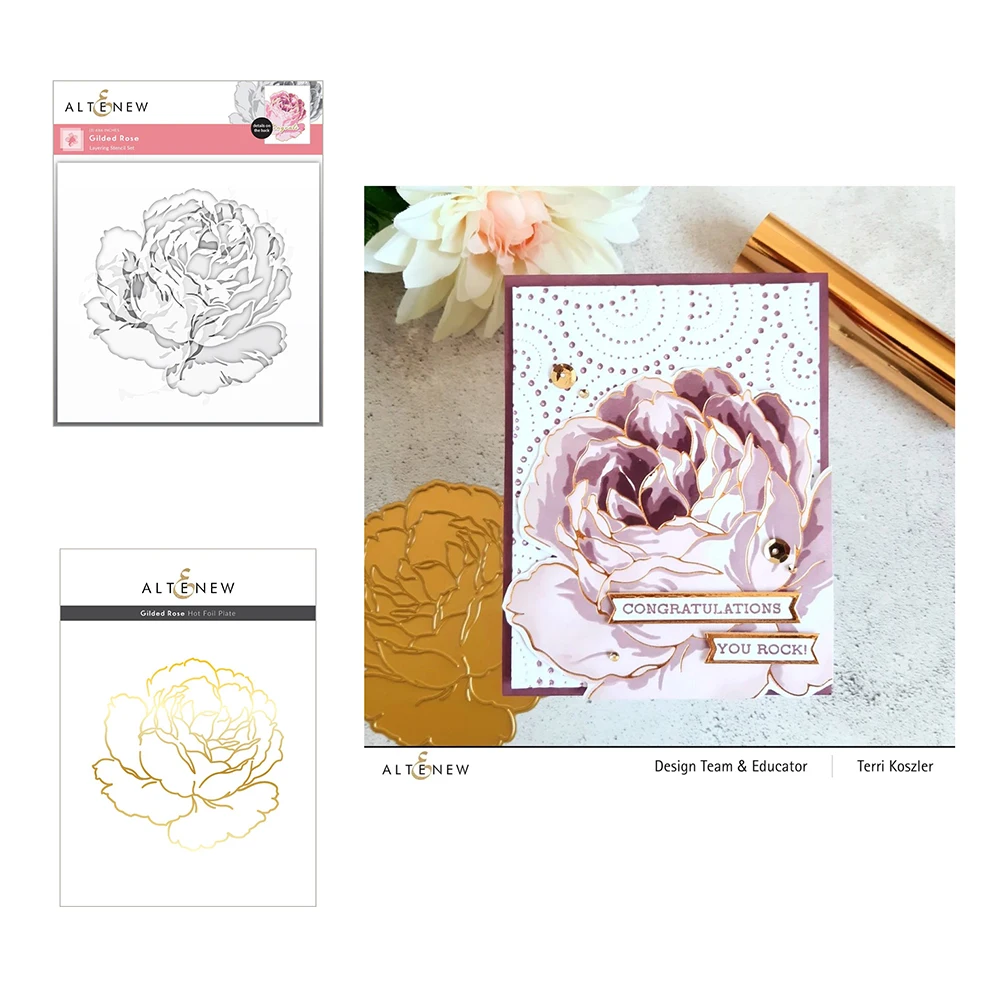 

New Diy Handmade Christmas Gilded Rose Layering Metal Cutting Stencil Hot Foil Set Scrapbook Diary Decoration Embossing Template