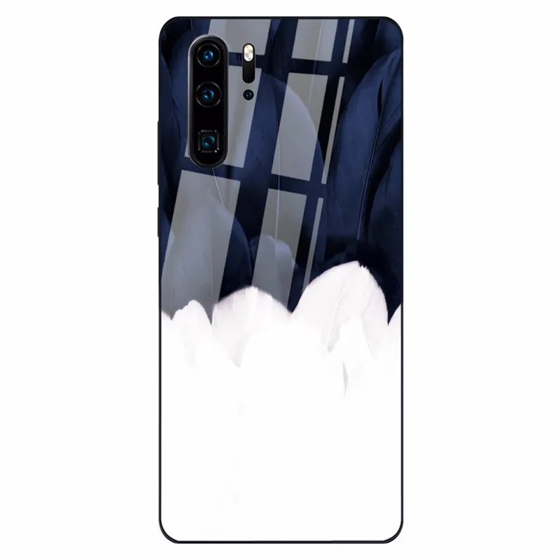 15 Чехол из закаленного стекла для huawei P30 P20 Lite mate 20 Lite перо черный чехол s для huawei Honor 9 10 Lite 8X MAX P Smart Z Nova 3 - Цвет: 15