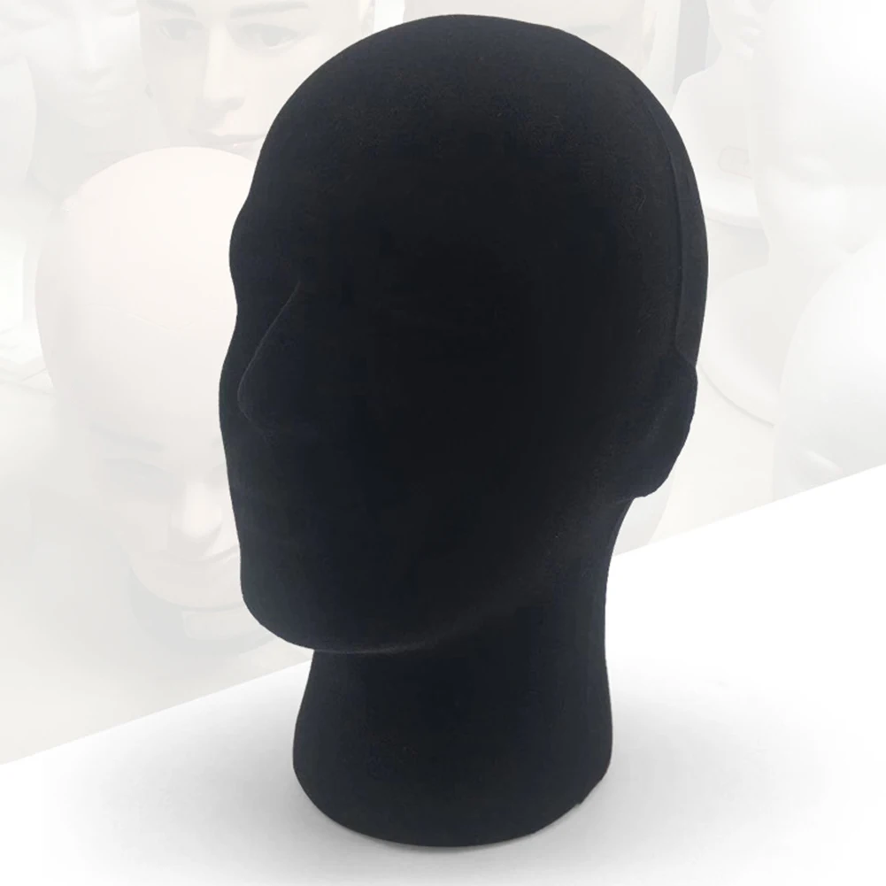 Brand New Male Black Polystyrene Styrofoam Foam Head Model Stand Wig Hair Hat Headset Mannequin Head Display Stand Rack