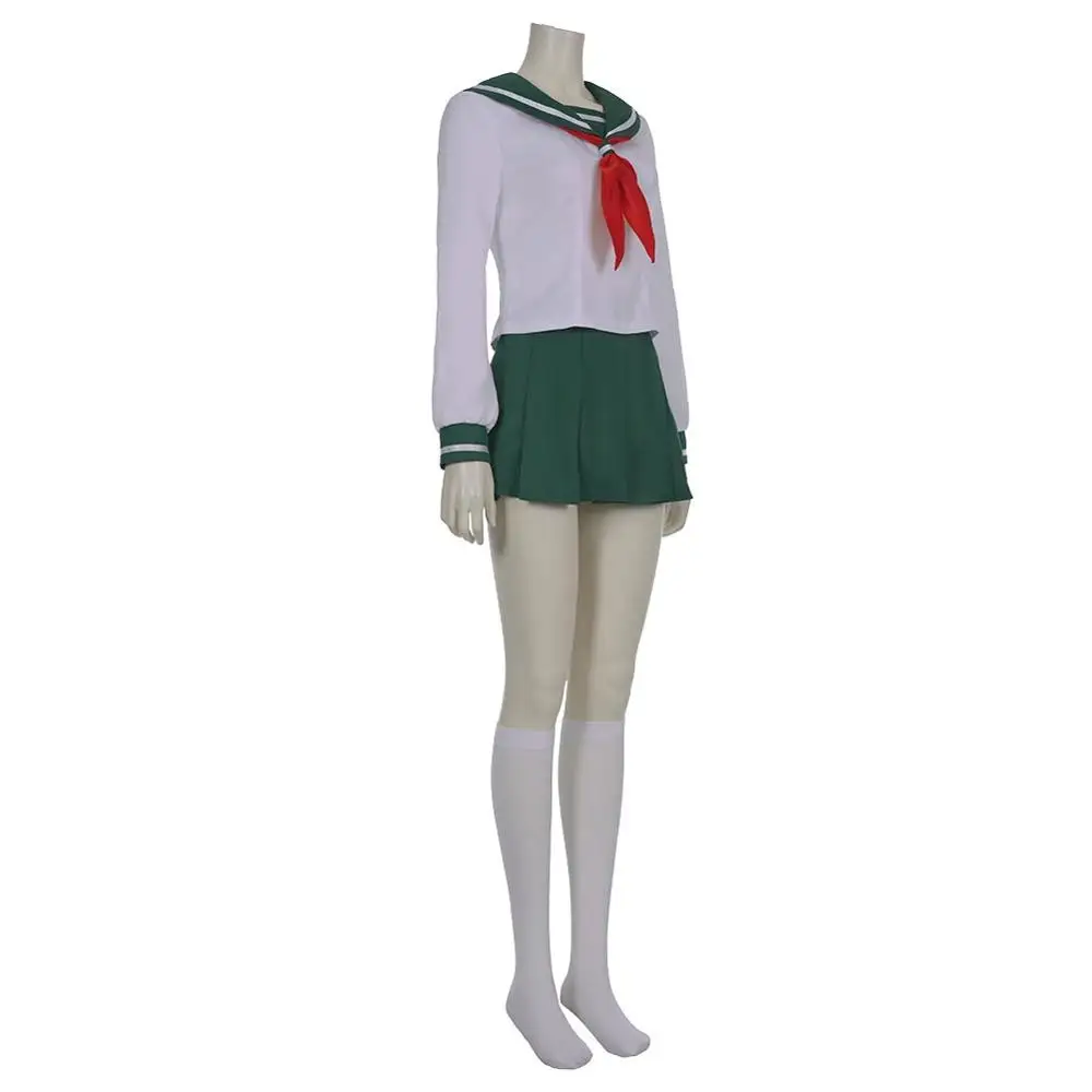 Аниме InuYasha Kagome Higurashi Косплей Костюм Униформа рубашка юбка костюм наряды Хэллоуин