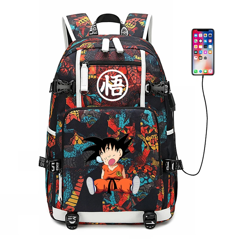 Светящийся школьный ранец для мальчиков подростков рюкзак с аниме Драконий