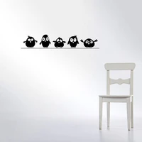 cute little birds ants on the wall sticker glass stickers for kids room living room decals cartoon animal black carved owl