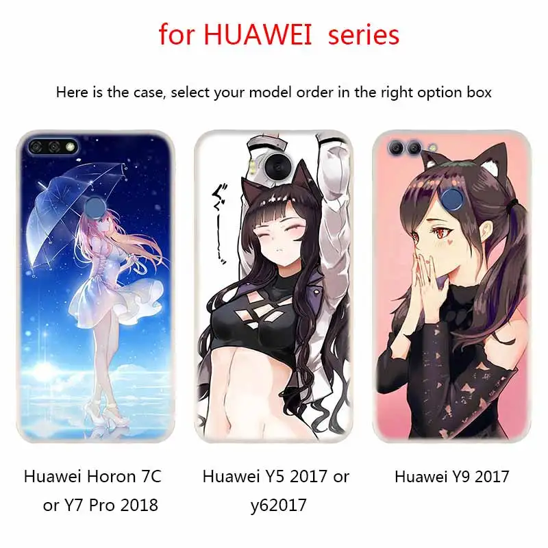 Японская девушка кот сексуальный мягкий силиконовый чехол для Huawei Mate 10 Lite 20 Pro 20X S