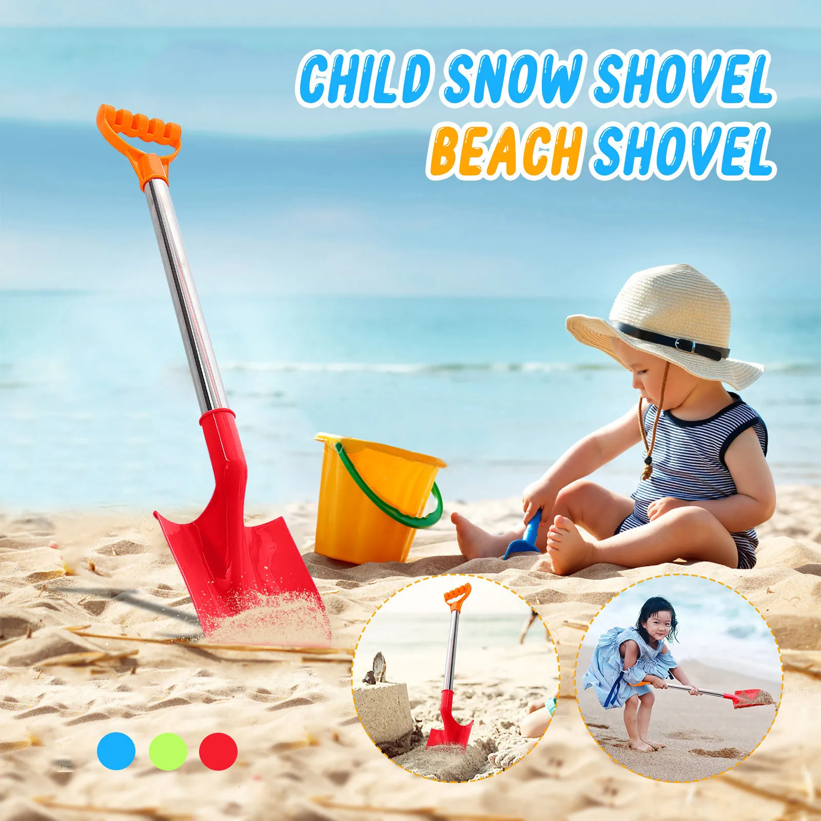 

Children's Snow Shovel Children's Beach Shovel With Stainless Steel Handle juguetes para nios