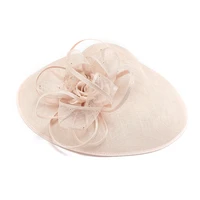 fedoras hat pink fascinator for women elegant church linen headpiece wedding woman hat fashion party headband hair accessories
