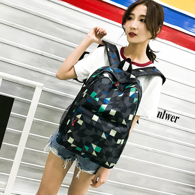 

2019 NEW printing Backpack Women Men Unisex Lattice Trend Teenagers Middle School Bag Couples Back Pack travel backpack College