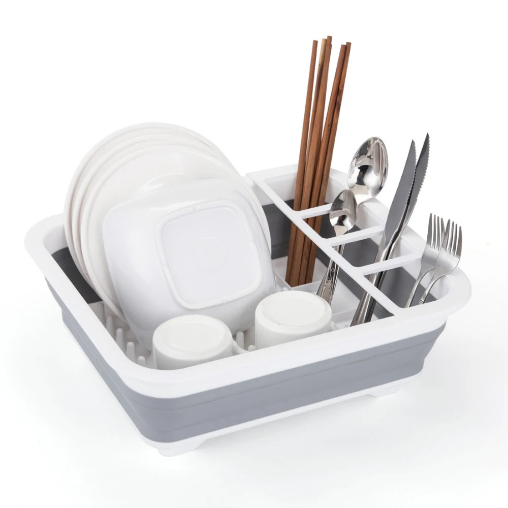 

Foldable Dish Rack Kitchen Storage Holder Drainer Bowl Tableware Plate Portable Drying Rack Home Shelf Dinnerware Organizer