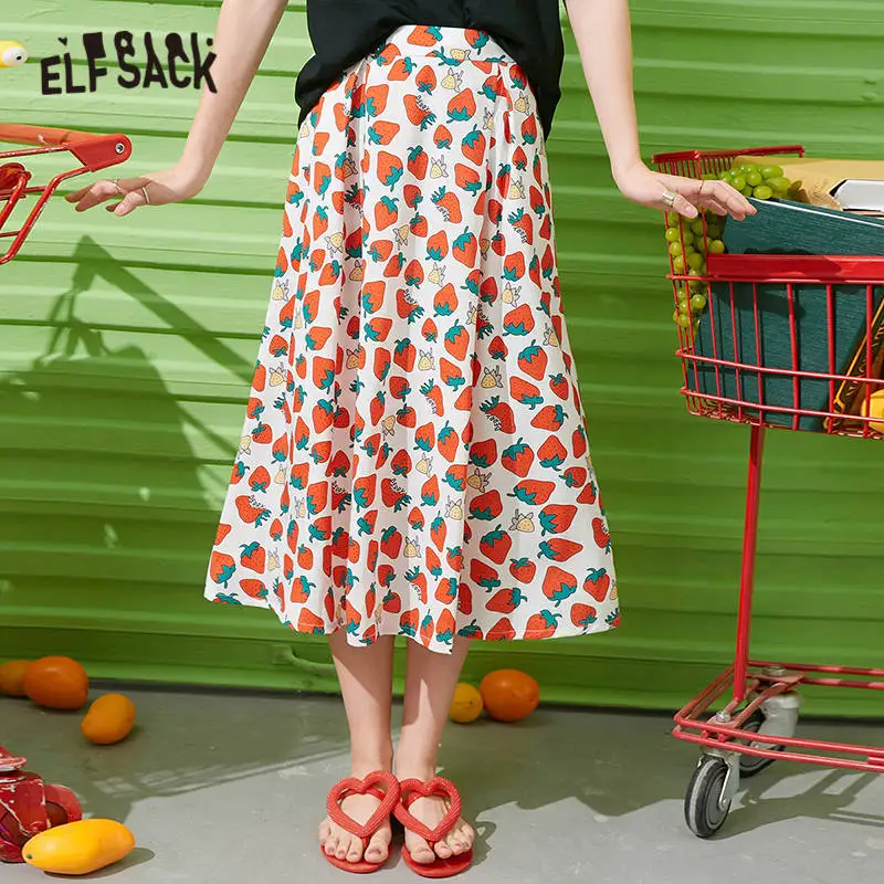 Женская шифоновая юбка ELFSACK повседневная эластичная трапециевидной формы с