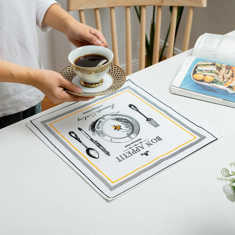 

Napkin Table Towels Placemat Nordic Tea Towel Placemats Cotton Linen Cloth West Napkins Small Flower Cotton Linen Coasters