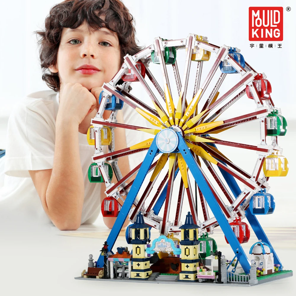 

MOULD KING MOC City Street Series RC Ferris Wheel Bricks With Led Model Building Blocks Bricks Kids Toys Christmas Gifts 10274