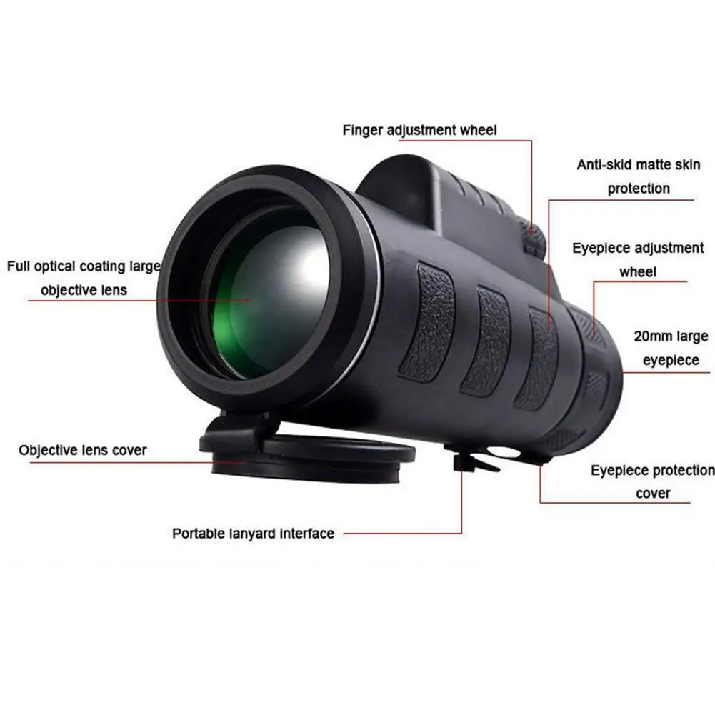 40x60 Monocular Telescope With Cell Phone Holder And Tripod Spyglass Professional Hunting Bird Watching Spotting Scope | Инструменты