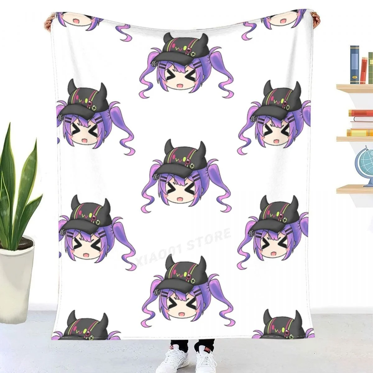 

Tokoyami Towa Chibi Throw Blanket Sherpa Blanket Bedding soft Blankets