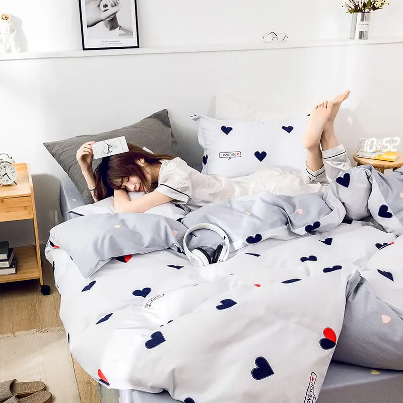 Комплект белого постельного белья из чистого хлопка 3/4 шт.|Комплекты белья| |