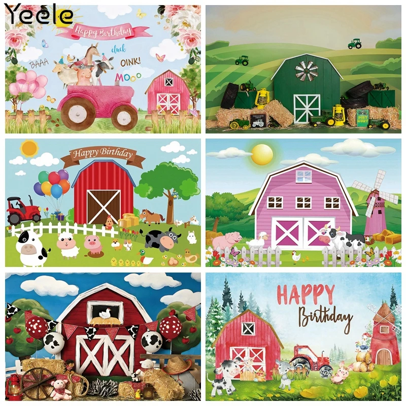 Фон для фотосъемки Yeele детская мультяшная сельская ферма ветряная мельница день