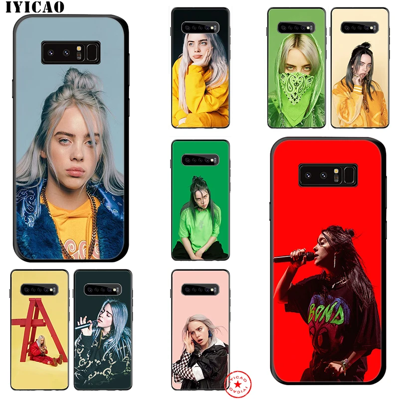 Мягкий чехол для девочек IYICAO Billie Eilish samsung Galaxy S10e S10 S9 S8 Note 8 9 10 Plus S6 S7 Edge TPU |