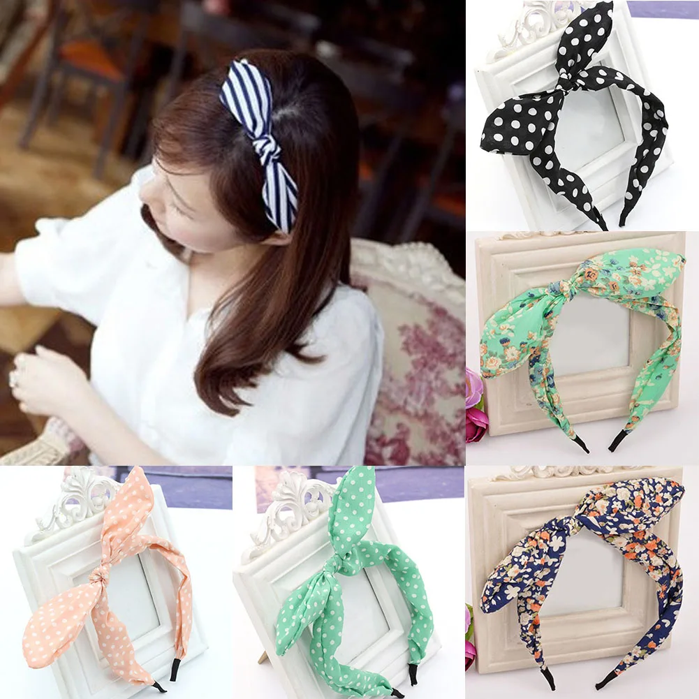 

Fashion New Dot Women Lady Girls Fabric Cute Sweet Big Ribbon Bow Non-slip Widened Hair Headband Ornaments Hairbands Headwear