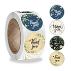 Круглые наклейки с надписью Thank You, наклейки для скрапбукинга, конверта, наклейки, подарки, цветочные украшения, наклейки, 100-500 шт.