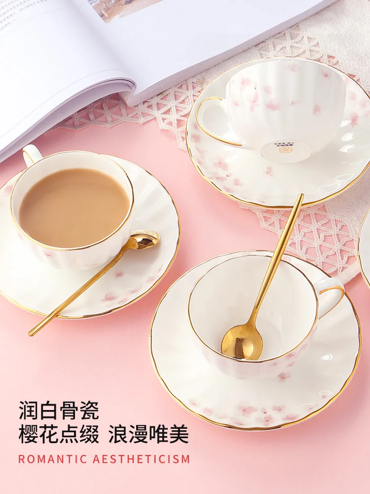 Чернила Европейский костяной фарфор Кофе чашка с блюдцем набор бытовой простой