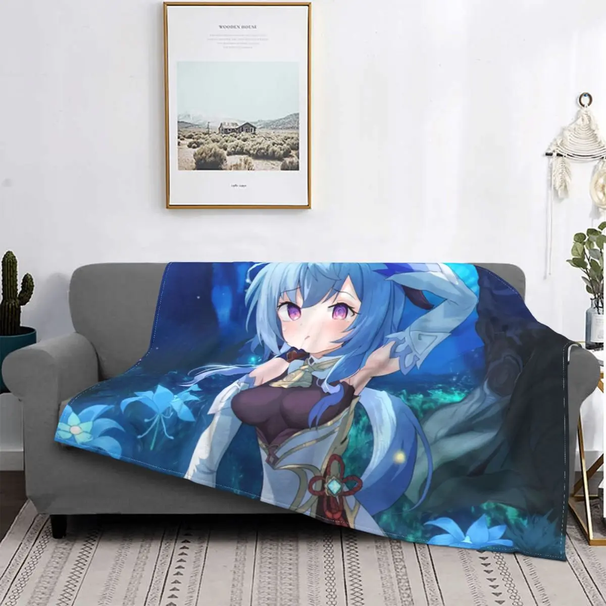 

Ganyu Blanket Flannel Fleece Game Anime Plush Thick Soft Throw Blankets For Sofa Bed Couch Outlet Quilt Art