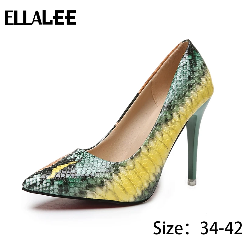 Весна 2020 питона на высоком каблуке под змеиную кожу веб знаменитости Супер