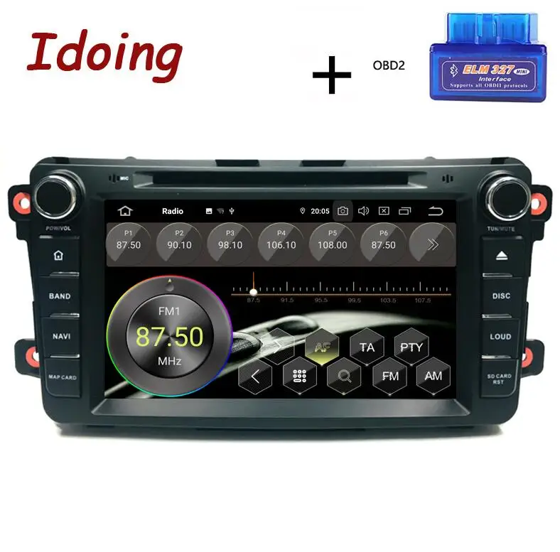 Standard with OBD Idoing 2Din Android 9,0 для Mazda CX9 автомобильный dvd-плеер " gps навигация 4G+ 64G телефонная связь Bluetooth RDS автомобильное радио быстрая загрузка - Цвет: Standard with OBD