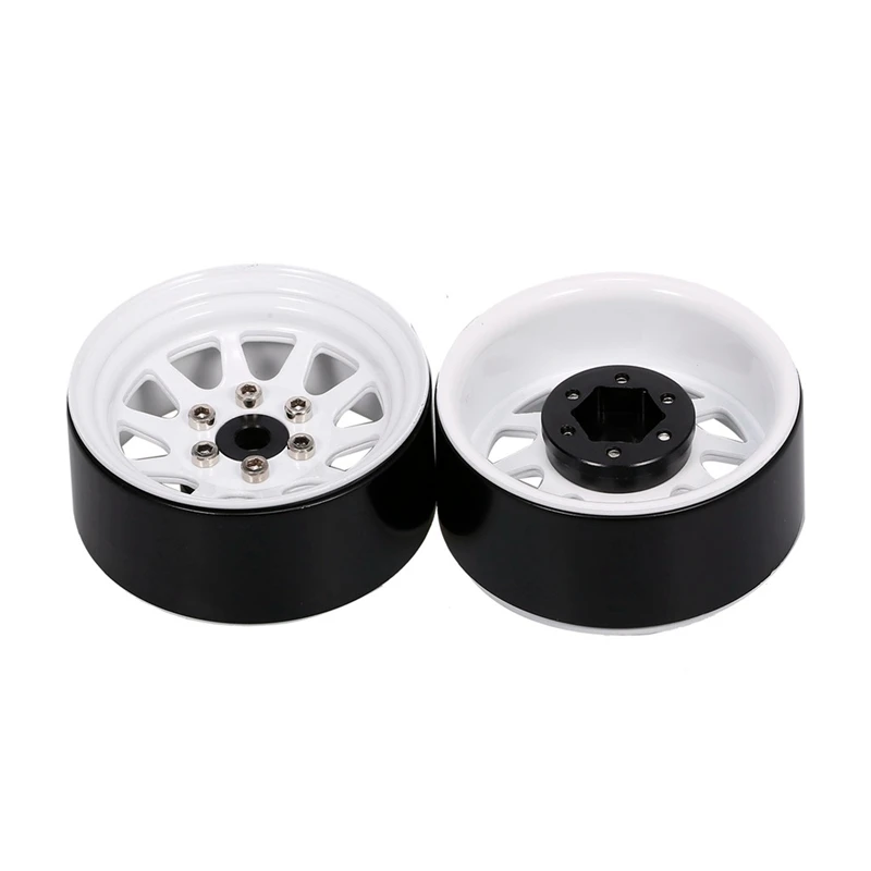 8 Pcs 1.9 Beadlock Wheel Rims For 1:10 RC Crawler Axial SCX10 AXI03007 90046 Traxxas TRX4 4 White & Black | Игрушки и хобби