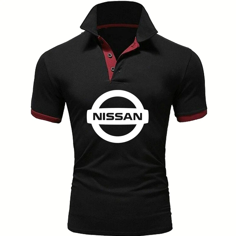 

2021 Casual Men's POLO shirt Nissan car Logo printing short sleeve Summer high quality trend Pure cotton Men's short sleeve