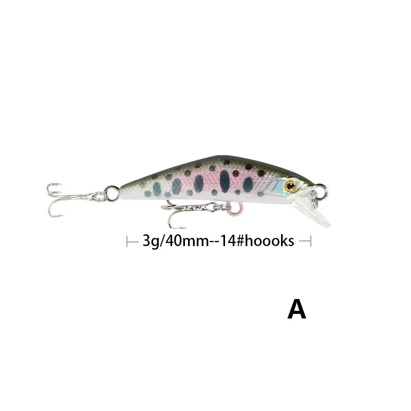 

11 Colors 4.9cm/2.7g Artificial Sinking Minnow Plastic Hard Bait With Treble Hook Swimbait Bionic Bait 3D High Simulation Eyes